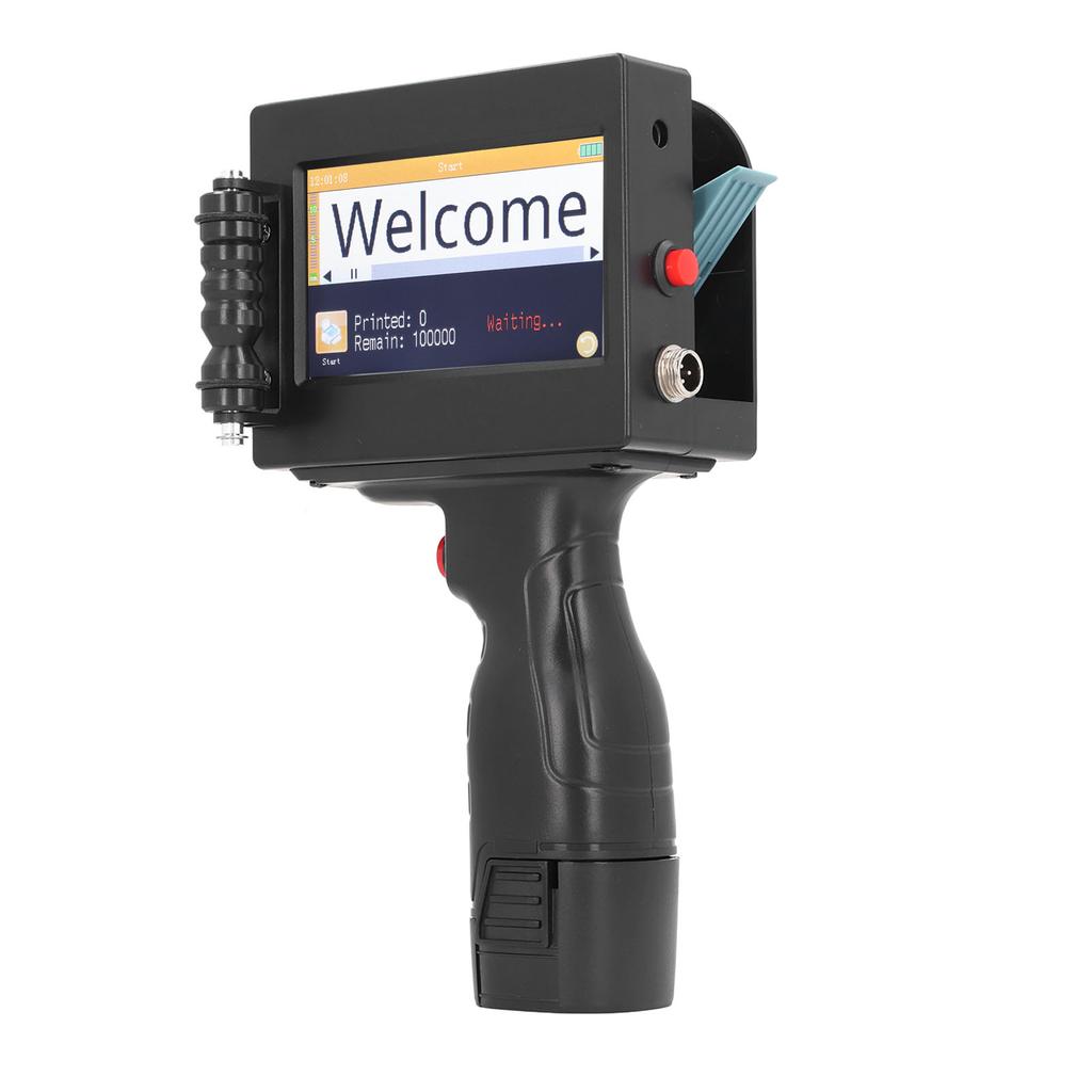 Handheld Inkjet Printer 4.3 Inch Touch Screen 12.7mm Portable Coding Machine for Label Barcode KD480 100‑240V US Plug