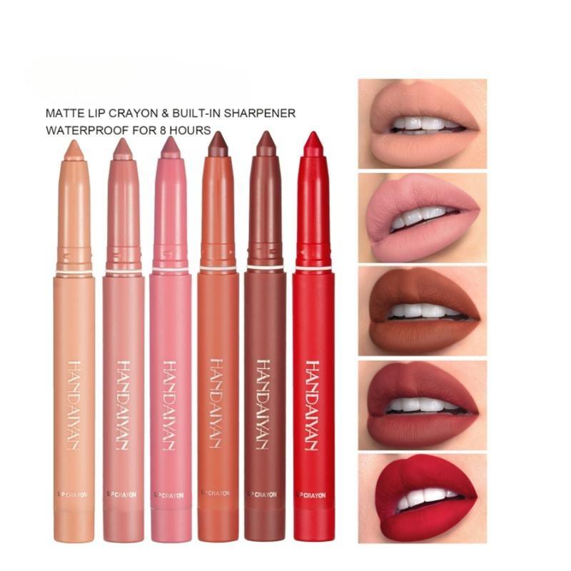 12 Kolorów Nawilżająca Aksamitna Szminka Jedwabista Szminka Narzędzie do Szminki Piękno Wodoodporny Makijaż Usta Automatyczna Kredka Konturówka Maskarada