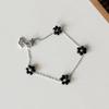 Floral Chain Bracelet (BLACK)