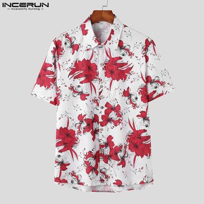 Summer Men Print Short Sleeves Holiday Hawaii Shirts