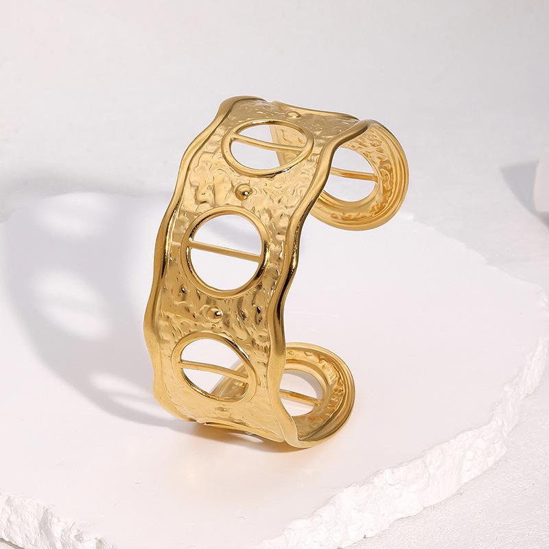 Non-tarnish Minimalist Europe and The United States Hot-selling Stainless Steel Open Bracelet Niche High-end Sense 18k Gold