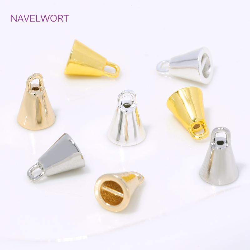 18K Gold Plated Brass Cone End Cap For Jewelry Making,Caps For Bracelet,Supplies For Jewelry,DIY Necklace Making Accessories