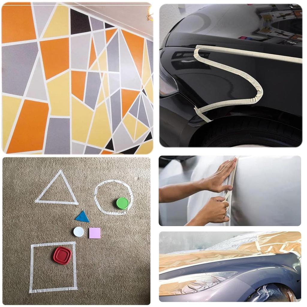 Stoooduo Masking Tape 1pc Construction Masker Tape 3cm Wide x 50m Long Paper Tape Drafting Tape Construction Painting (White)