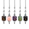 Natural Hexagonal Crystal Pendant Reiki Pendulum for Meditation & Home Decoration Children's Amulet Healing Stone