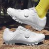 2025 summer pure white road car lock shoe set breathable men's and women's outdoor bicycle shoes unlocked cycling shoes large size