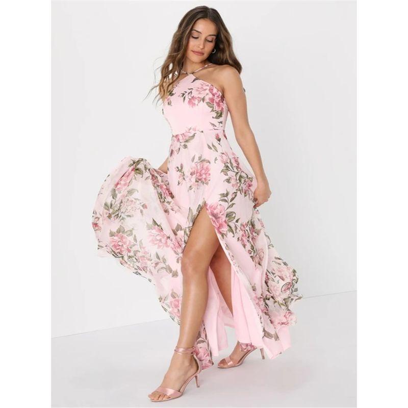 Export Single Lu Home Summer New Arrival Apron Design Sexy Open Back Chiffon Elegant Holiday Island Sanya Dress