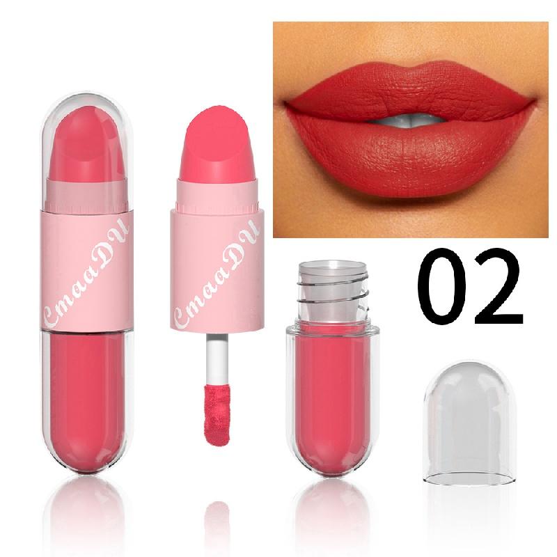 Double Head Matte Lipstick Lip Gloss Red Lipstick Waterproof Long Lasting For Halloween Masquerade COSPLAY Party Makeup Valentine's Day Gifts