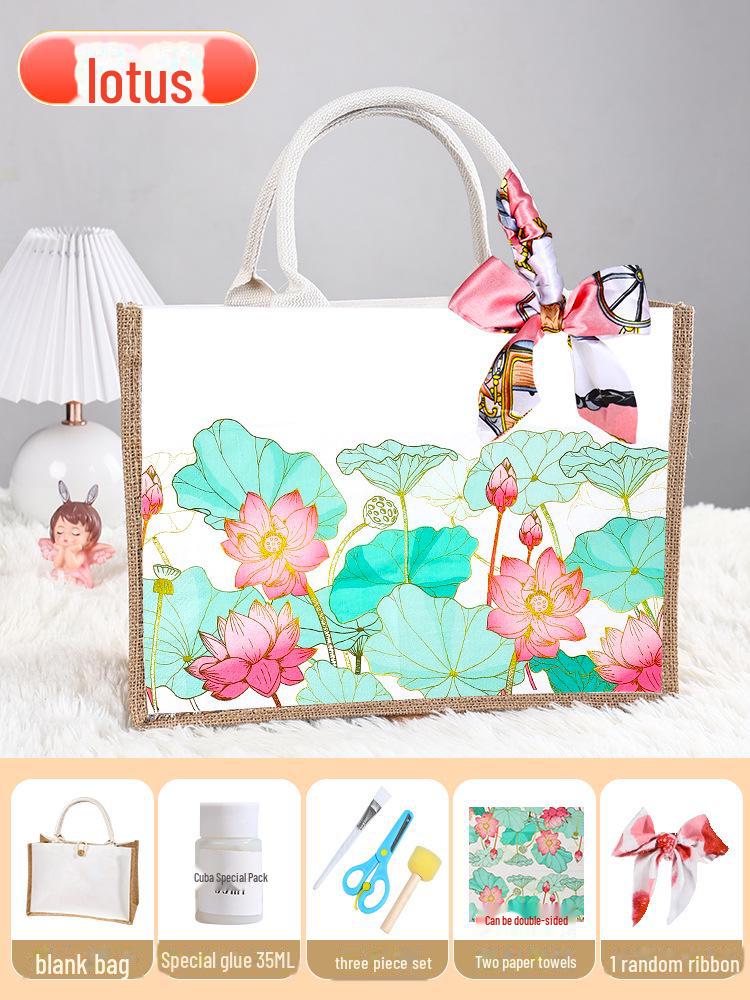 "Handmade Butterfly Canvas Gift Bag for Teacher’s Day and Creative Events"