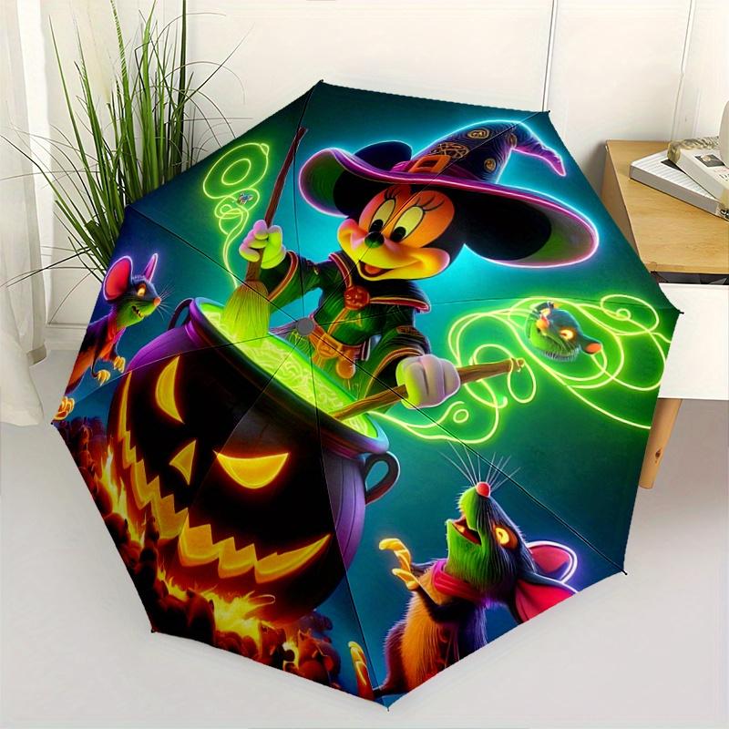 

1pc Minnie Mouse Halloween ideas Fully Automatic Folding Portable Umbrella, 8 Steel Frames, Three-Fold Design, Suitable for All Seasons, Sui
