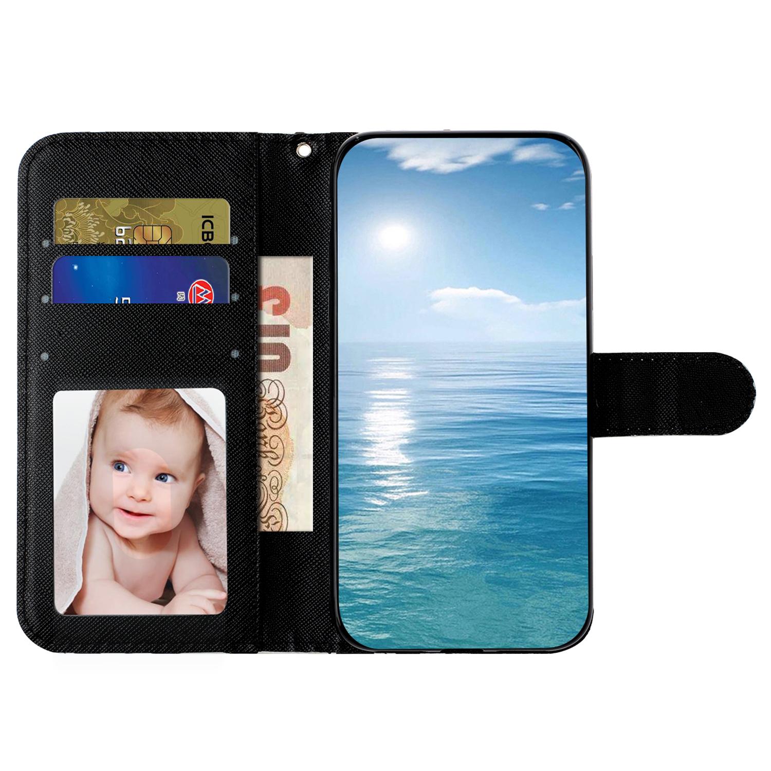 

For Samsung Galaxy S24+ Case 3D Pattern Printing Anti-Drop Wallet Leather Phone Cover Starry Sky
