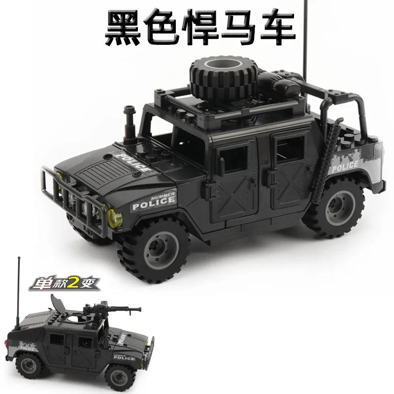 Building blocks Assembly model car Off-road Jeep assembly toy Hummer car Boy army car Military building blocks
