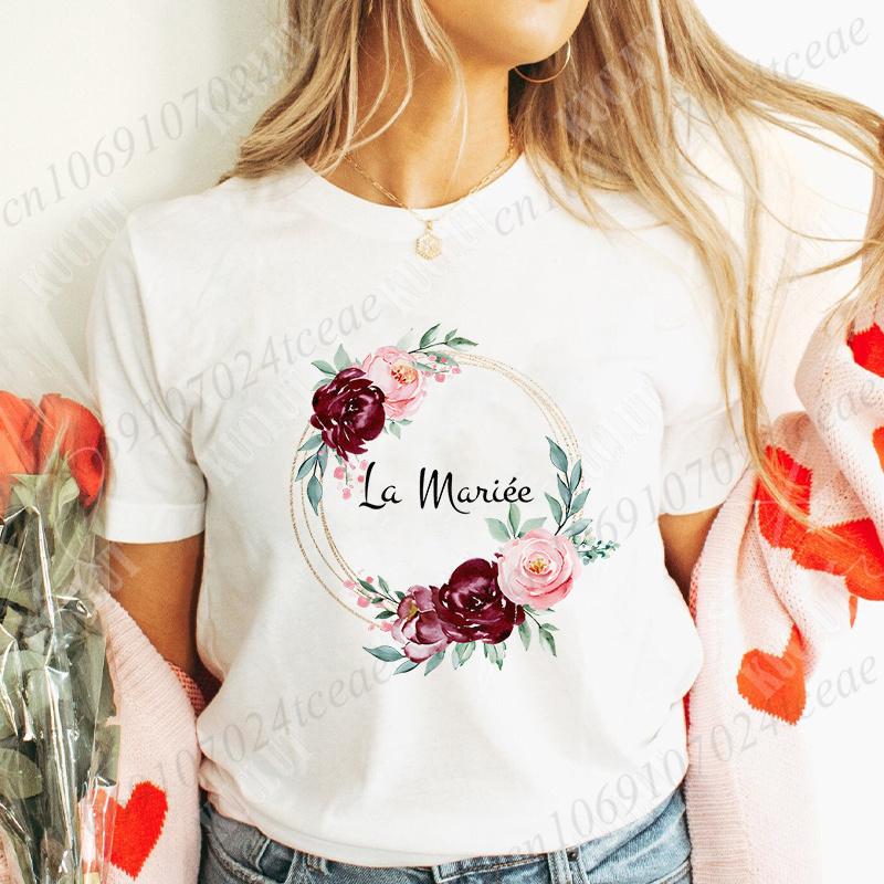 Květinová koruna T-shirt Team Future Bride Rozlučka se svobodou Svatba Nevěsta Dívky Rozlučka se svobodou Topy