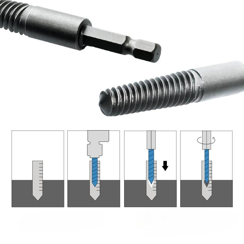5-10pcs Hexagonal Shank Broken Head Screw Extractor Screw Broken Head Screwdriver for Taking out Electric Drill Tool Set