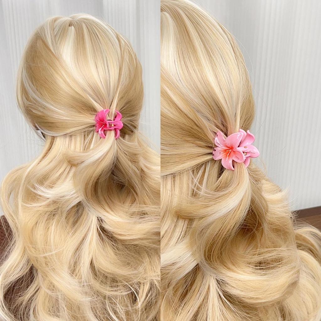Elegant Romantic Plumeria Hair Claw Clip for Beach Vacation