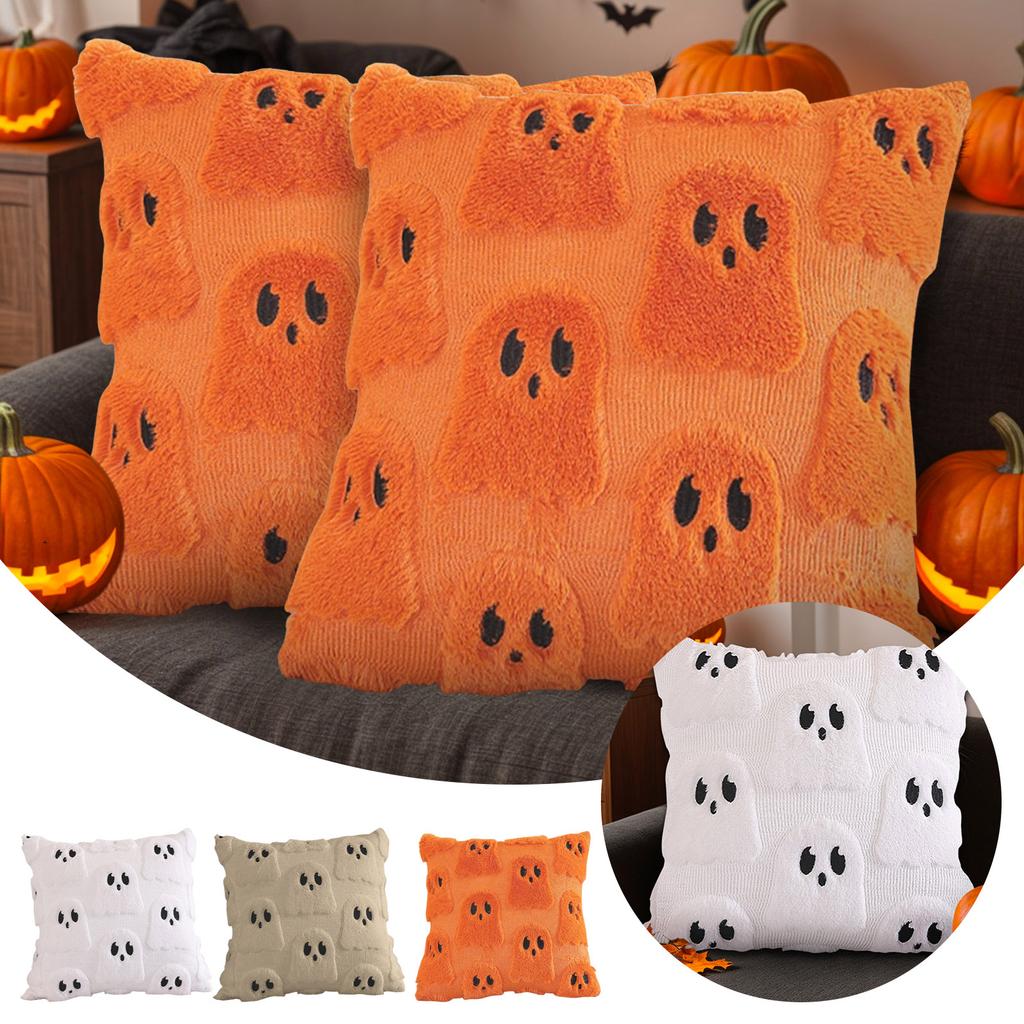 Ghost Plush Pillow Covers Halloween Decor For Sofa Couch Bed Living Room Soft Cushion Cover Throw Home Pillow Cases 45*45cm