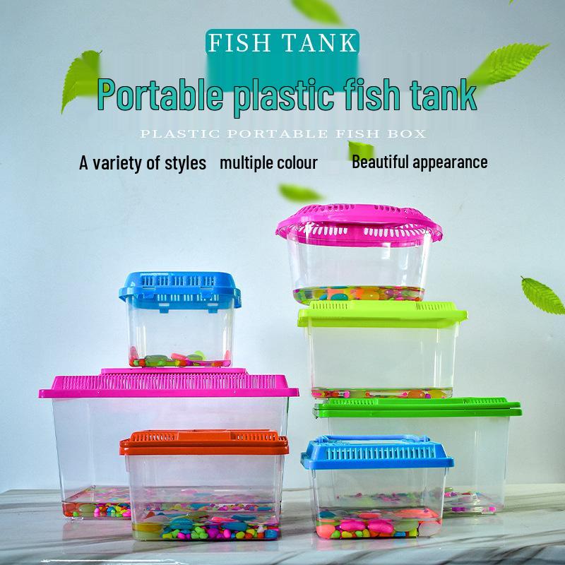 Transparent Multi-Size Handheld Pet Breeding Box and Tank for Turtles, Goldfish, and Hamsters