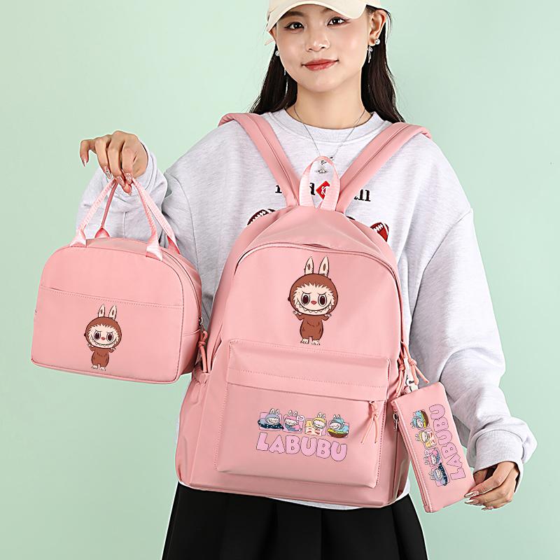 3Pcs/sst Cute Printed Backpackstudent Teenage Children Girl Boy Schoolbag Bookbag Men Women Large Capacity Waterproof Laptop Bag Mochila