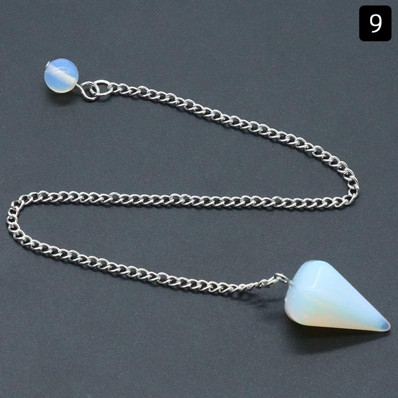 Rose Quartz & Tiger Eye Hexagonal Pyramid Pendulum Agate Crystal Pendant