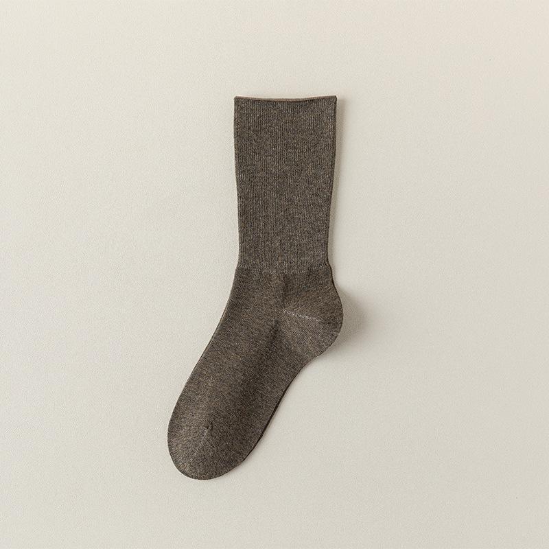 

Леди Весна и Осень Однотонные Бесшовные Дезодорирующие Широкие Носки-трубочки из хлопка 1 pair кофейный