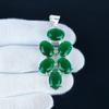 Vackert smaragd ädelstenshänge 925 Sterlingsilver - Handgjord design, Smycken för vardagsbruk, Unikt smaragdhänge gåva till mamma