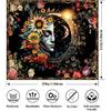 Sun and Moon Tapestry,Psychedelic Mystic Floral Tapestry Wall Hanging Modern Aesthetic Tapestry Hippie Boho Wall Art for Home Decor Bedroom Living