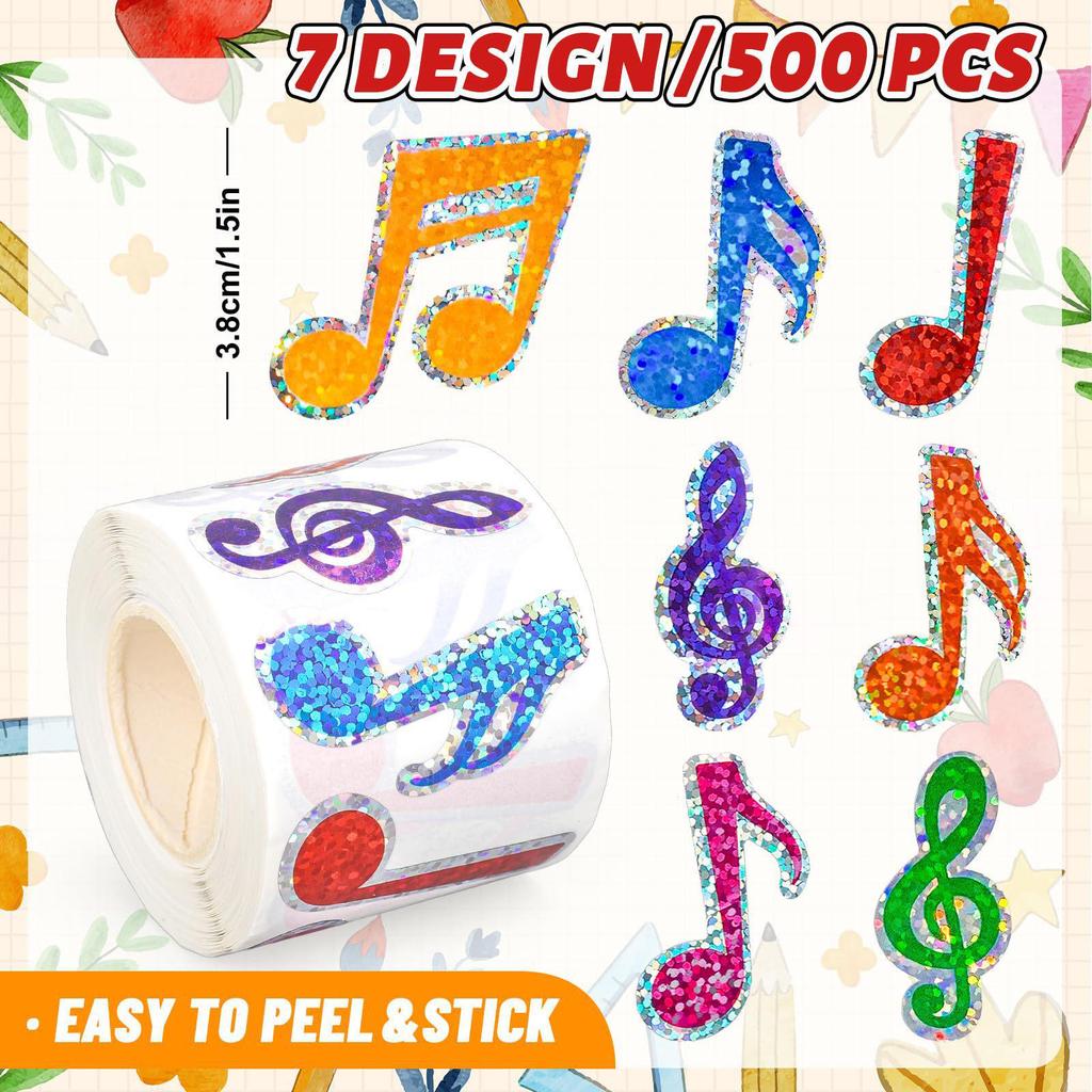 Laser Musiknoten Wasserdichte Stickerrolle