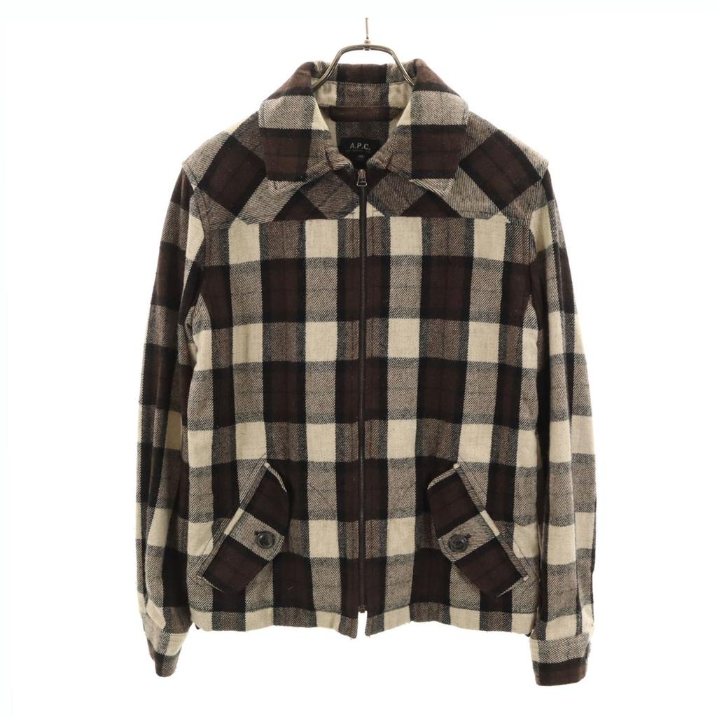 A.P.C. Check Pattern Jacket XS Brown Men's Used