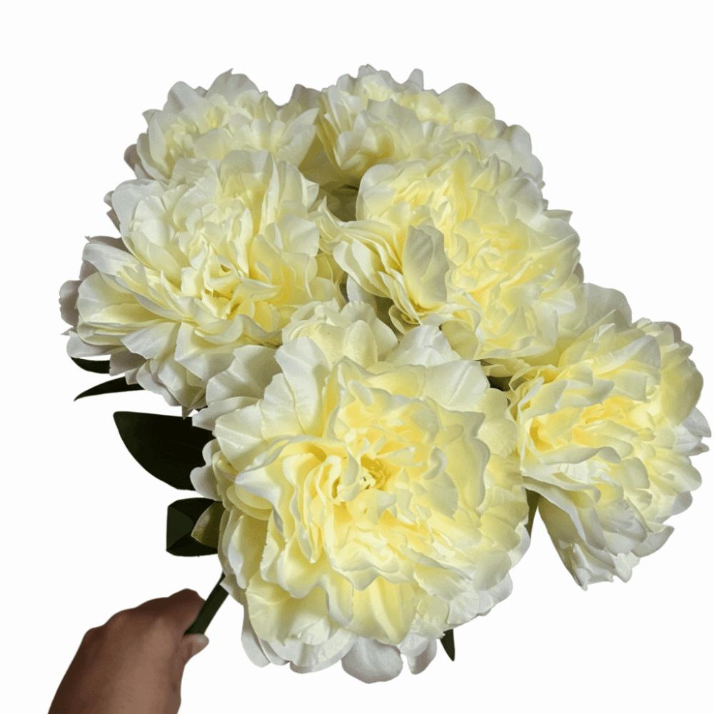 Multicolor Artificial Flower Peony Silk Petals 7 Heads Lifelike Peony Flowers Leaves Floral Arrangement Simulation Flower Gift