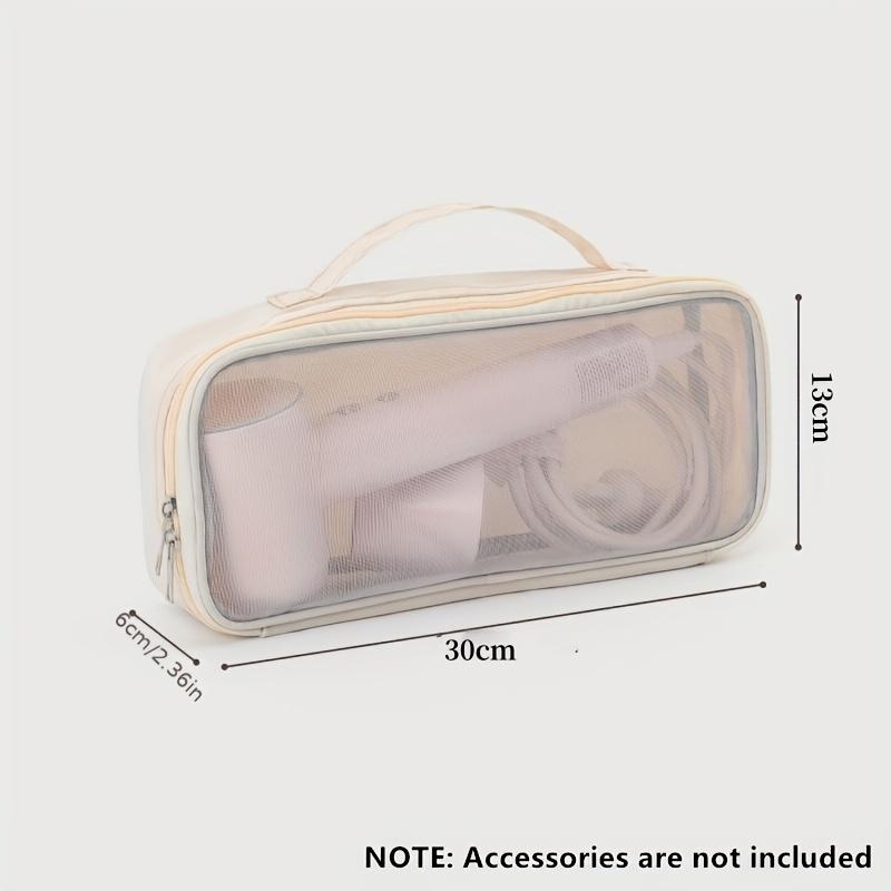 Portable Nylon Hair Dryer Travel Case - Hypoallergenic, Pink Storage Bag with Zipper and Handle, Ideal for Toiletries and Cosmetics Accessories
