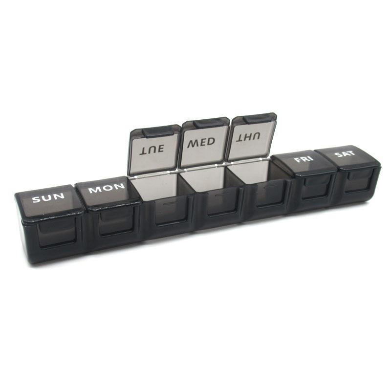 

Коробка для таблеток на 7 дней, портативный дорожный футляр для таблеток, еженедельный органайзер для хранения витаминов и таблеток, большой контейнер для разделения рыбьего жира 7grid