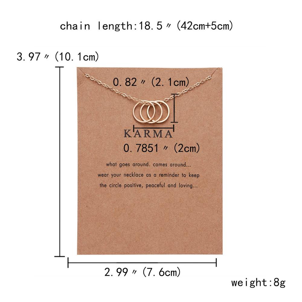

Rinhoo Karma Double Chain Circle Necklace Gold-Color Pendant Necklaces Fashion Clavicle Chains Statement Necklace Women Jewelry 48cm