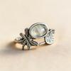 Xiaomi BF CLUB 925 Sterling Rings for Women Simple Geometric Handmade Irregular Moonstone Retro Ring Allergy For Birthday Gift