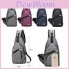 Stylish Men Usb Charging Bag With Durable Oxford Cloth And Adjustable Shoulder Strap