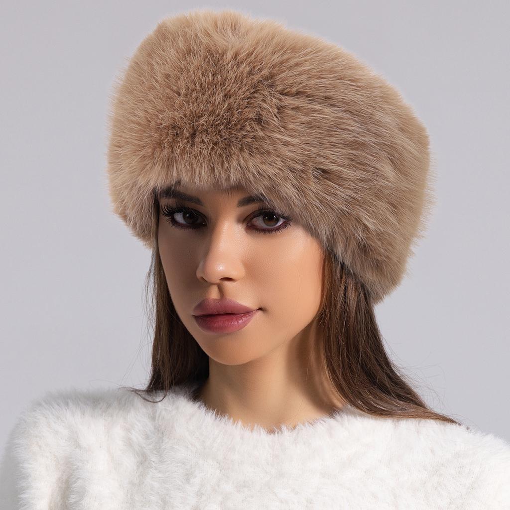 Autumn and Winter Imitation Fox Hair Thickened Fur Roofless Hat Thermal Ear Protection Hat Ring Headgear Headband Empty Top Hat