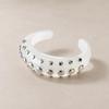 Resin Studded Ring Wide Bangle, Retro Metal Dot Statement Jewelry, Punk Y2K Bold Bracelet Ring for Women Party Daily Outfit