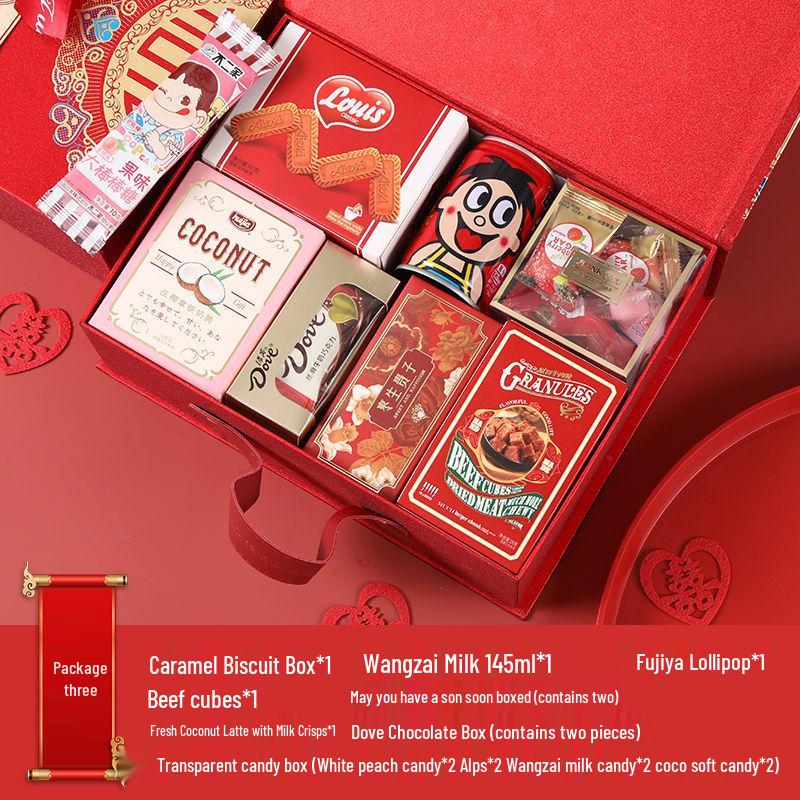 Luxury Chinese Wedding Candy Gift Box with Sugar Candies, Bridesmaid Favors, Return Gifts, and Thank You Tokens