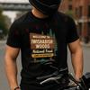 Summer Motorcycle Casual Sports Loose Cotton T-shirt Welcome To IWISHABISH WOODS National Fores