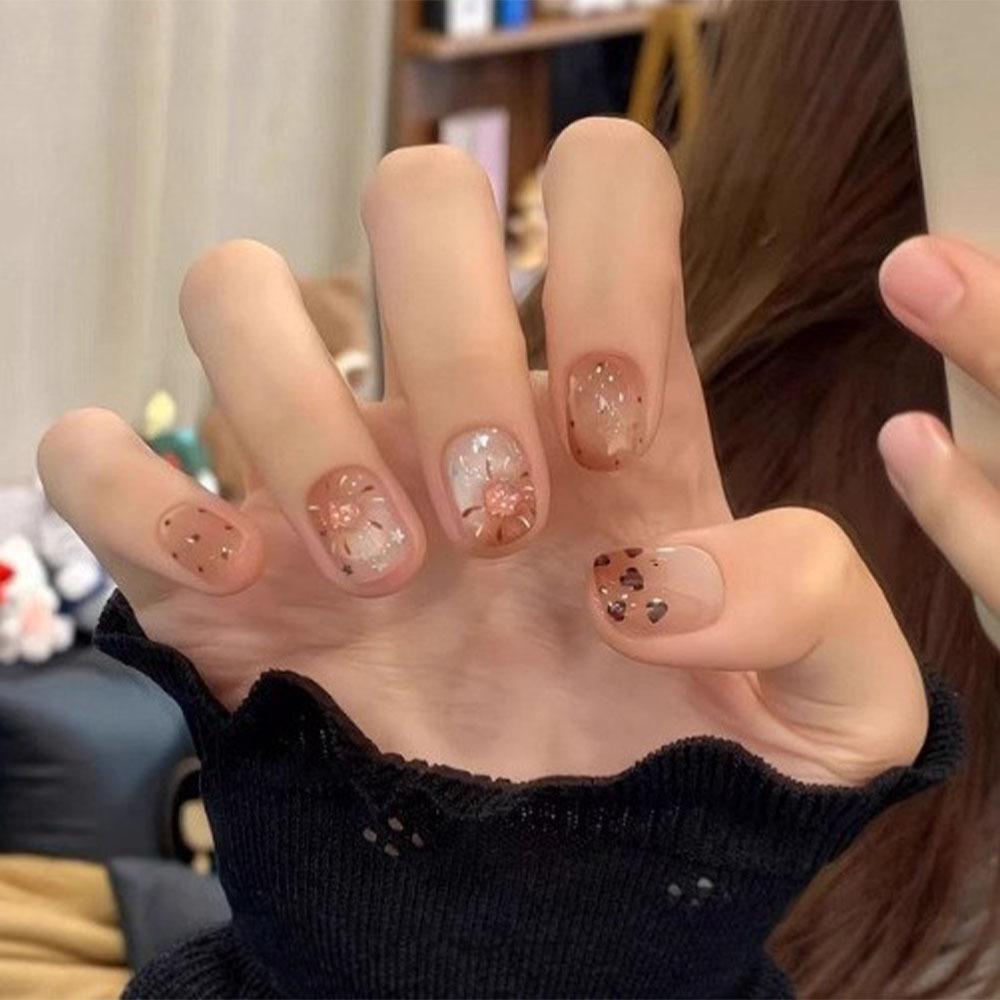 Short Leopard Print Fireworks Cat Eye Wear Nail Patch For Whitening Hot Style Nail Art Patch