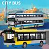 Kinder Stadtauto Bus Spielzeug Überland Doppeldeckerbus Montage Kleine Partikel Bausteine Junge und Mädchen Geschenk Ornament