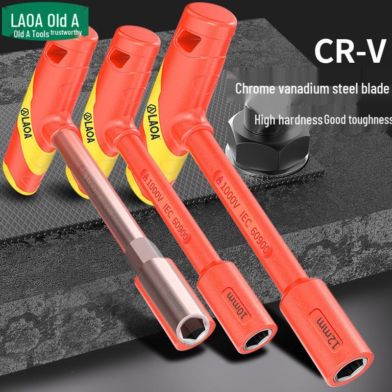 High Voltage Insulated T-Handle Socket Wrench for EV Maintenance