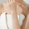 Moissanite 925 Sterling Silver Minimalist Heart-shaped Geometric Design Diamond Bracelet Adjustable Stacked Fashion Wedding Gift