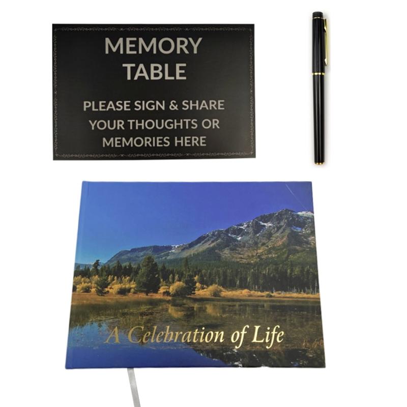 Funeral Guest Book Pen and Table Sign Included Signature and Memory Book In Loving Memory 84 Pages Guest Book Table Sign