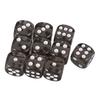 [Generic] Set of 10 Tabletop Role-Playing Game Acrylic Toy Six-Sided Dice, D6, Available in 10 Colors - Black