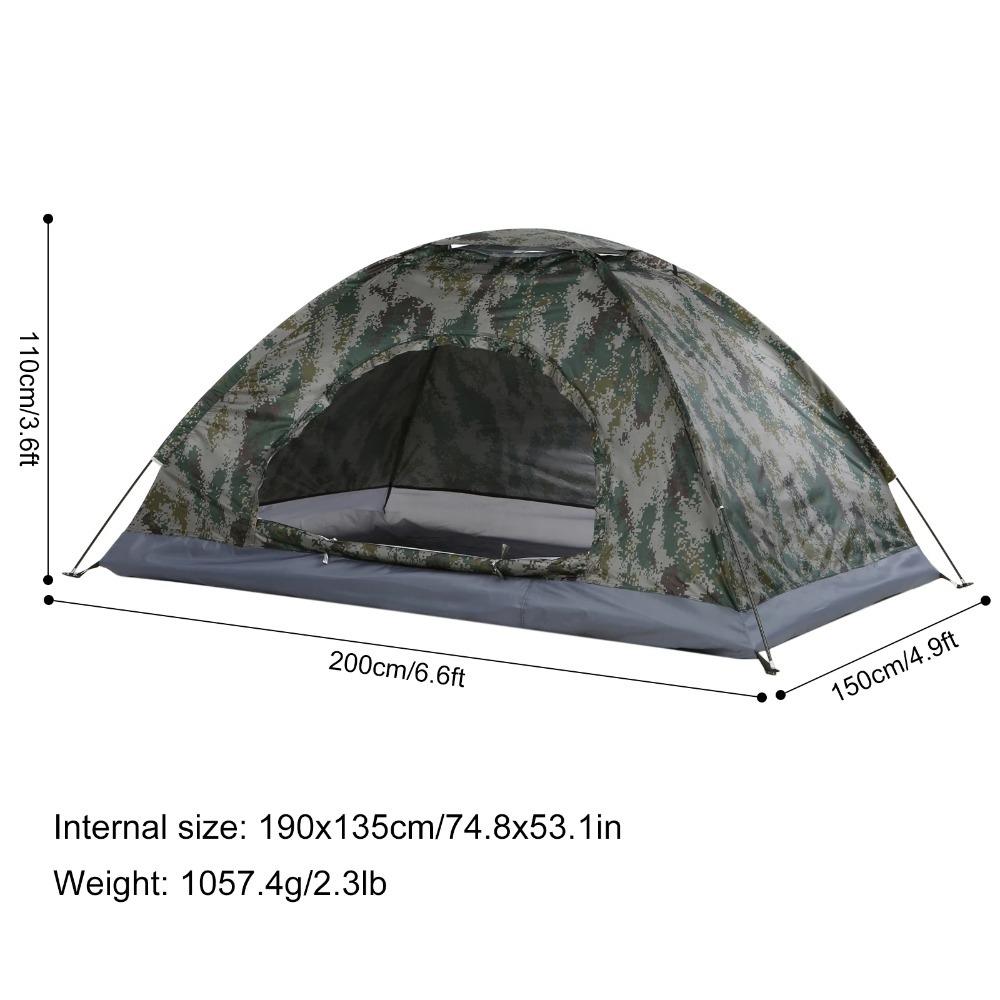 1-2 Person Ultralight Portable Camping Tent - Single Layer Hiking Tent with UPF 30+ Anti-UV Coating for Beach Fishing Outdoor
