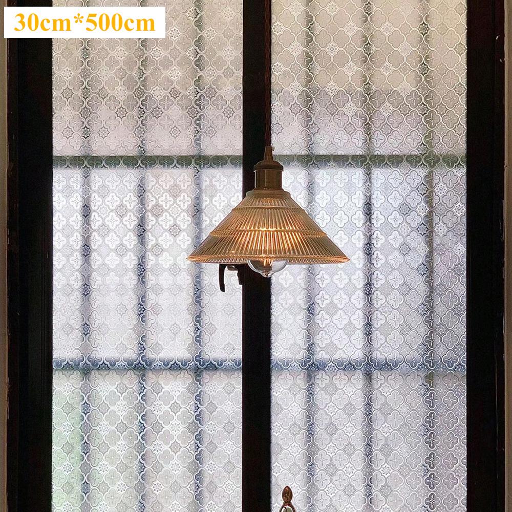 Retro Window Film Glass Sticker Decorative Pattern Frosted Removable Glass Window Film Cling Electrostatic Adsorption Sticker