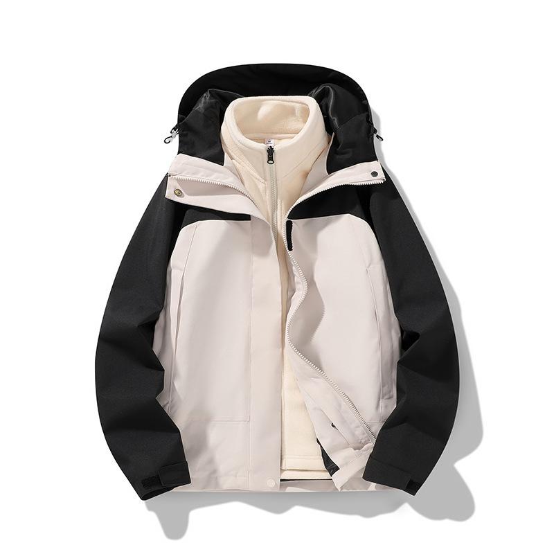 3-in-1 Jacket Hooded In Autumn and Winter, Removable, Thickened, Warm and Windproof Sports and Casual Couple Jacket