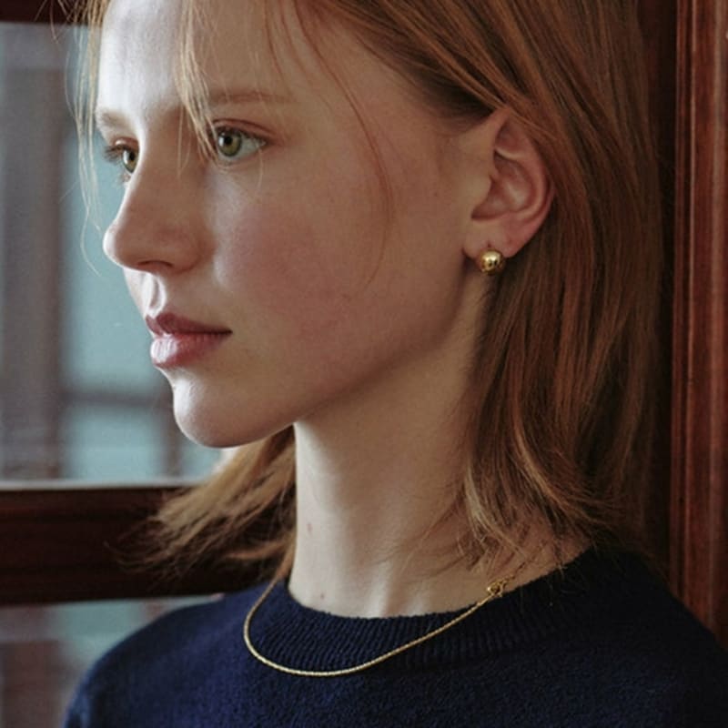 verte [925 silver] Deux.silver.107 / walnut earring (2 color)