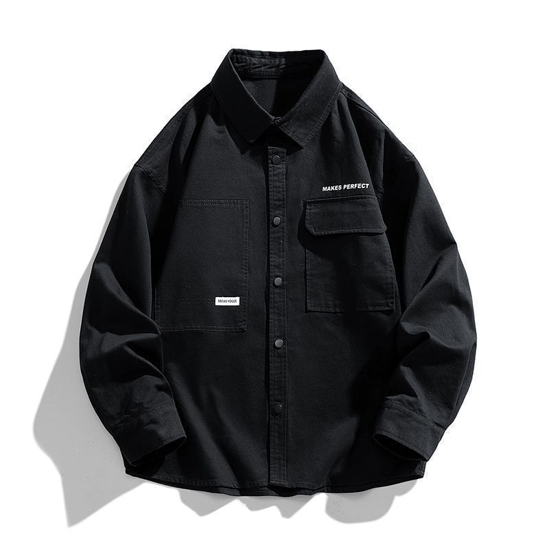 Men's Shirt Jacket Autumn Workwear Cardigan Coat Casual and Trendy Autumn Coat