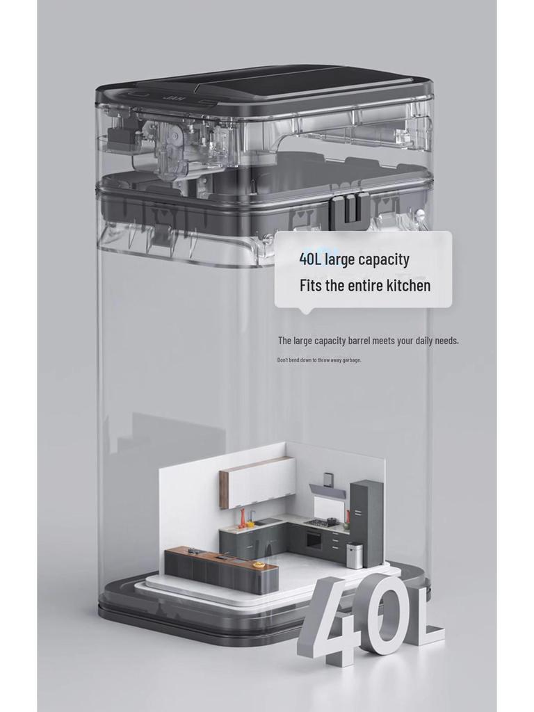 Jieanhui Smart Induction Trash Can with Lid for Bathroom, Kitchen, and Living Room - Automatic Packaging