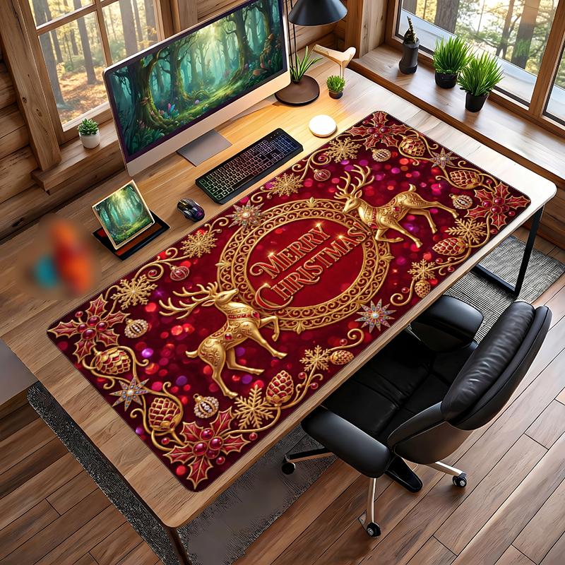 Christmas Printed Mouse Pad Non Slip Desk Mat For Office Gaming Home Use Holiday Gift